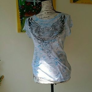 Party L short sleeve shirt blue